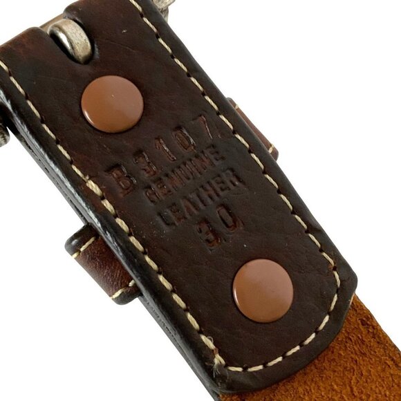 Badger 3D Western Belt with Shotgun Shell Detail Size 30 Brown Genuine Leather - Picture 6 of 8